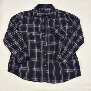 Women's Black Plaid Button Down Shirt